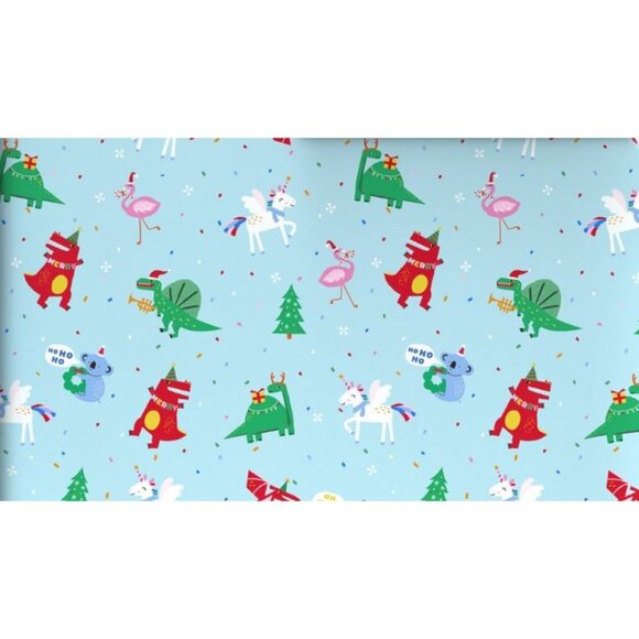 Hallmark Wrapping Paper Cool Christmas Koala Unicorn Flamingo 35 sq ft Roll - Picture 1 of 5